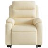 Electric Stand up Massage Recliner Chair Cream Fabric