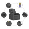 Stand up Massage Recliner Chair Dark Gray Fabric