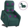 Electric Stand up Massage Recliner Chair Dark Green Fabric