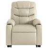Electric Stand up Massage Recliner Chair Cream Faux Leather
