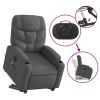 Stand up Massage Recliner Chair Dark Gray Fabric