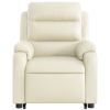 Stand up Massage Recliner Chair Cream Faux Leather
