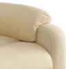 Electric Stand up Massage Recliner Chair Cream Fabric